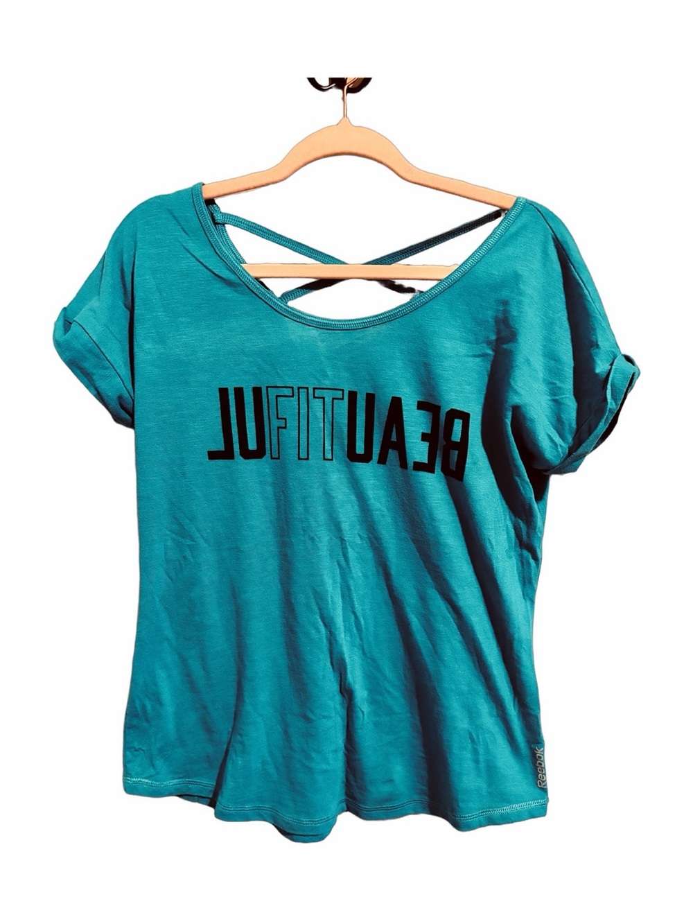 Reebok Teal Cross-Back Graphic Women's Tee